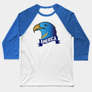 Mascot America Eagle Blue Baseball T-Shirt